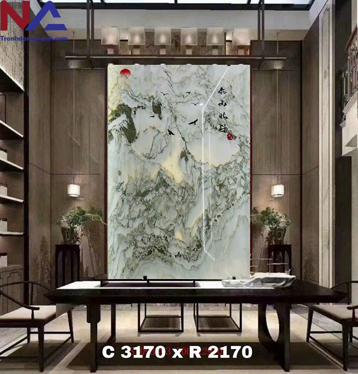 Giá tranh sơn thủy bằng đá tự nhiên