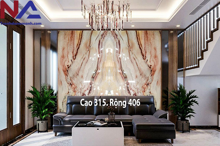 mẫu vách sau sofa trang trí bằng đá tự nhiên đẹp, đẳng cấp nhất