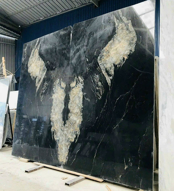 Tranh đá thạch anh đen TDTA16 - 2 tấm đối xứng