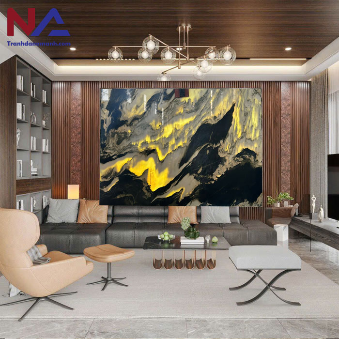 mẫu vách sau sofa trang trí bằng đá tự nhiên đẹp, đẳng cấp nhất