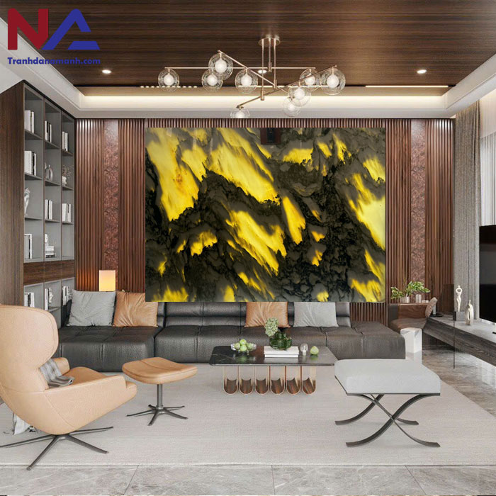 mẫu vách sau sofa trang trí bằng đá tự nhiên đẹp, đẳng cấp nhất