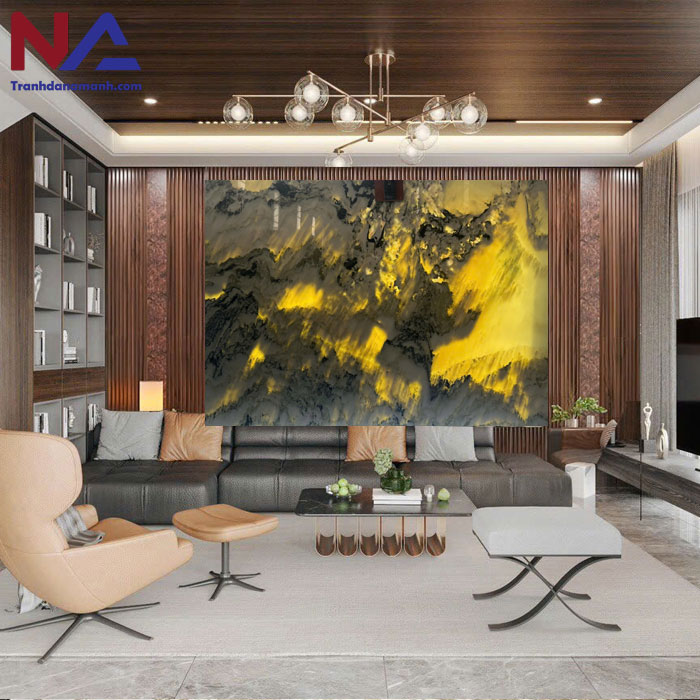 mẫu vách sau sofa trang trí bằng đá tự nhiên đẹp, đẳng cấp nhất