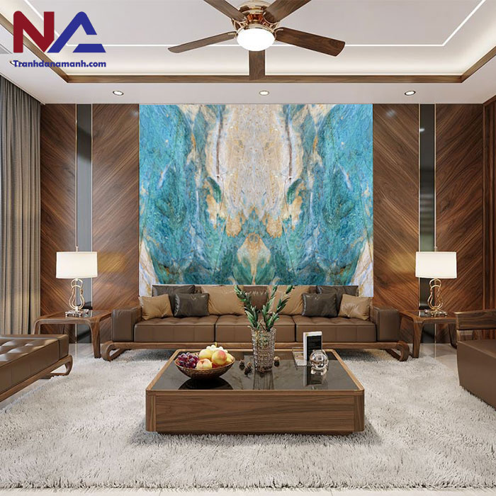 mẫu vách sau sofa trang trí bằng đá tự nhiên đẹp, đẳng cấp nhất