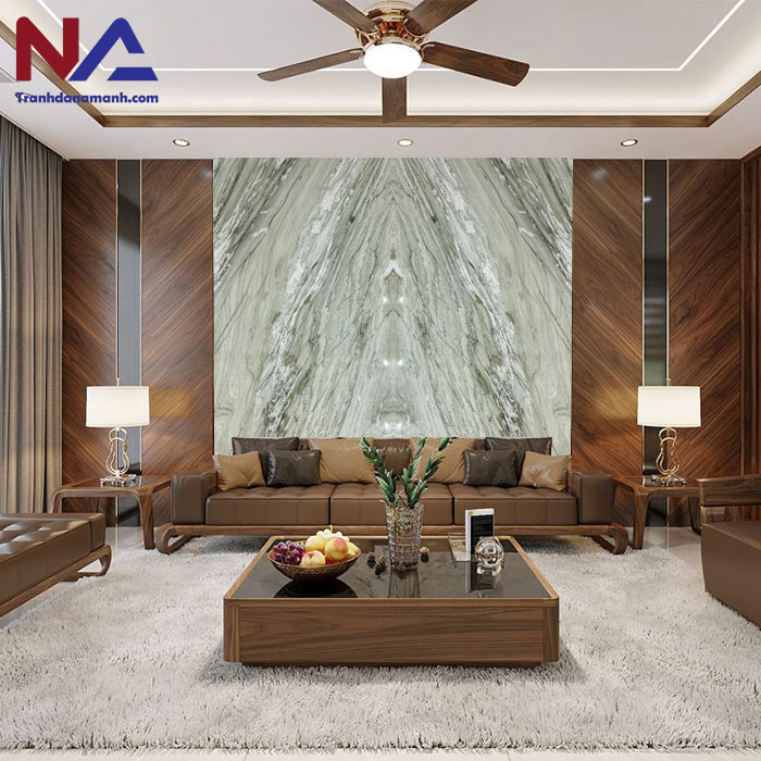 mẫu vách sau sofa trang trí bằng đá tự nhiên đẹp, đẳng cấp nhất