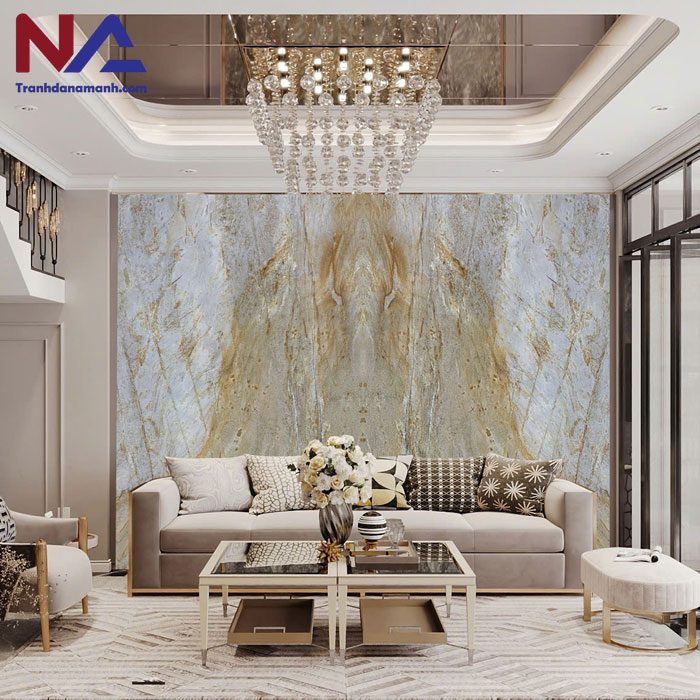 mẫu vách sau sofa trang trí bằng đá tự nhiên đẹp, đẳng cấp nhất