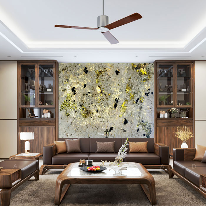 mẫu vách sau sofa trang trí bằng đá tự nhiên đẹp, đẳng cấp nhất