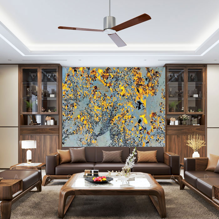 mẫu vách sau sofa trang trí bằng đá tự nhiên đẹp, đẳng cấp nhất