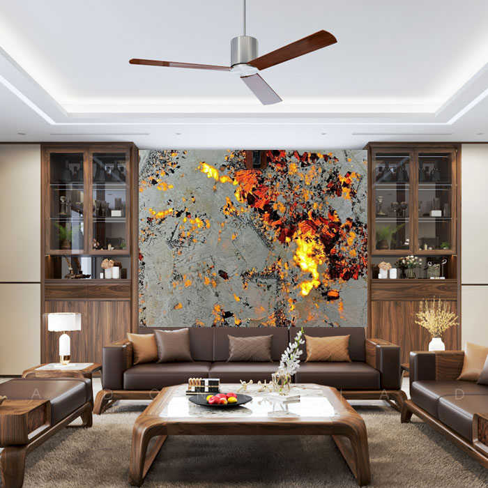mẫu vách sau sofa trang trí bằng đá tự nhiên đẹp, đẳng cấp nhất