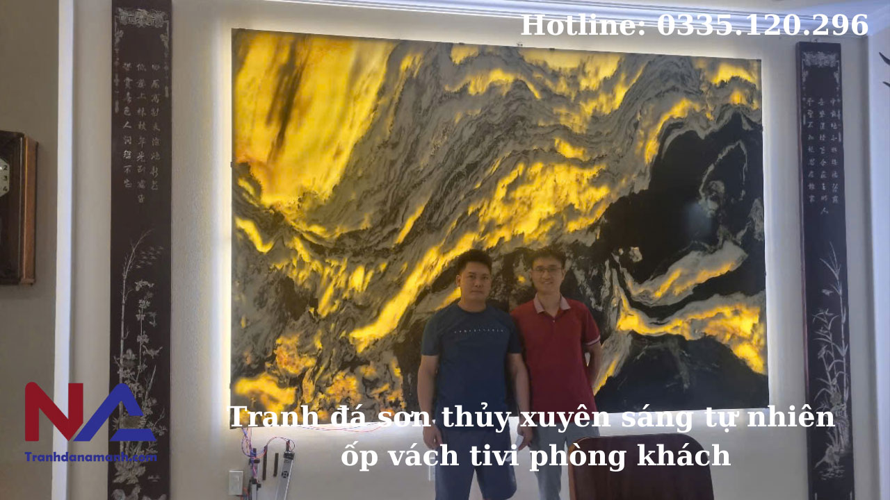 Cung cấp và lắp đặt bức tranh đá sơn thủy xuyên sáng tại Phú Xuyên – Hà Nội