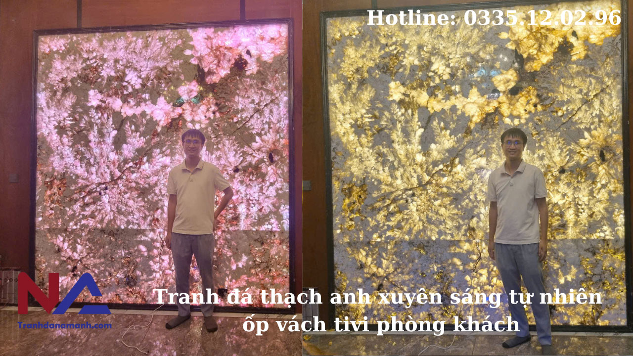 Cung cấp và thi công lắp đặt tranh đá thạch anh xuyên sáng tự nhiên tại Bắc Ninh