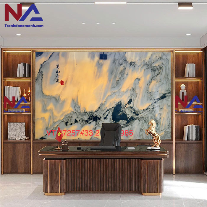 Tranh đá sơn thủy tự nhiên STVT-005 | dáng ngang