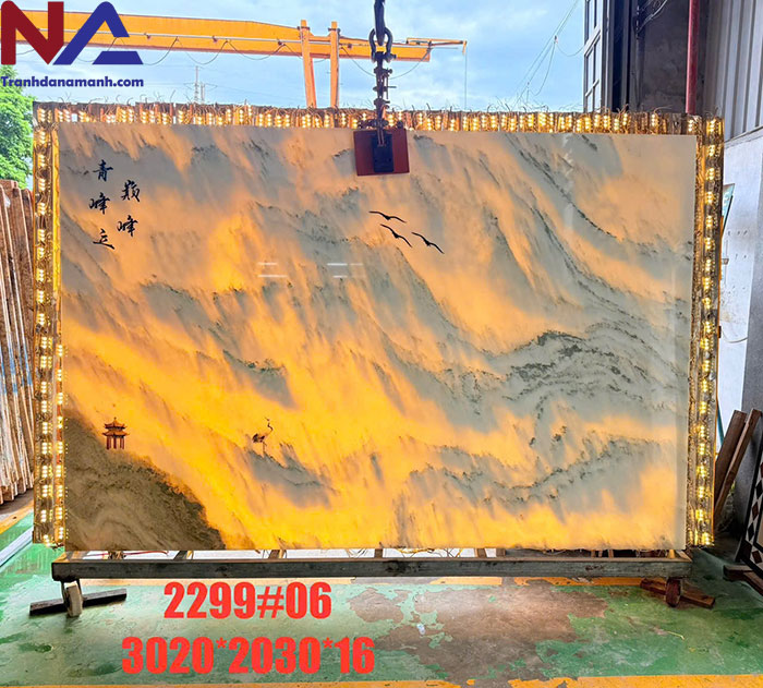 Tranh đá sơn thủy tự nhiên STVT-006 | dáng ngang