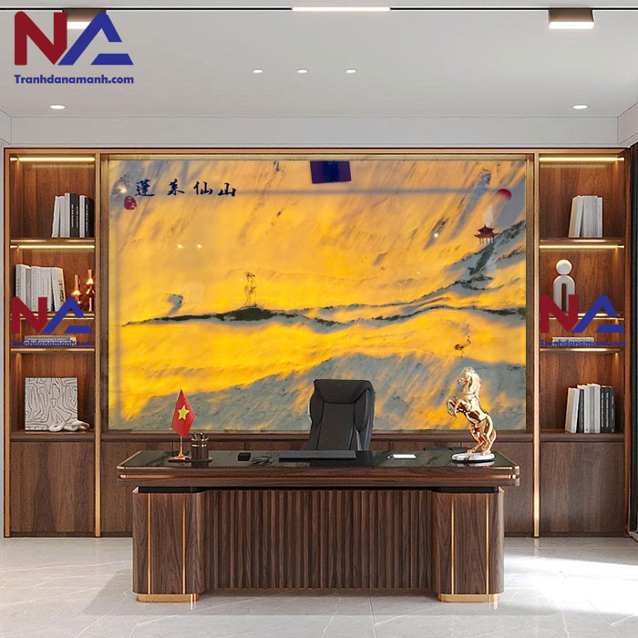 Tranh đá sơn thủy tự nhiên STVT-008 | dáng ngang