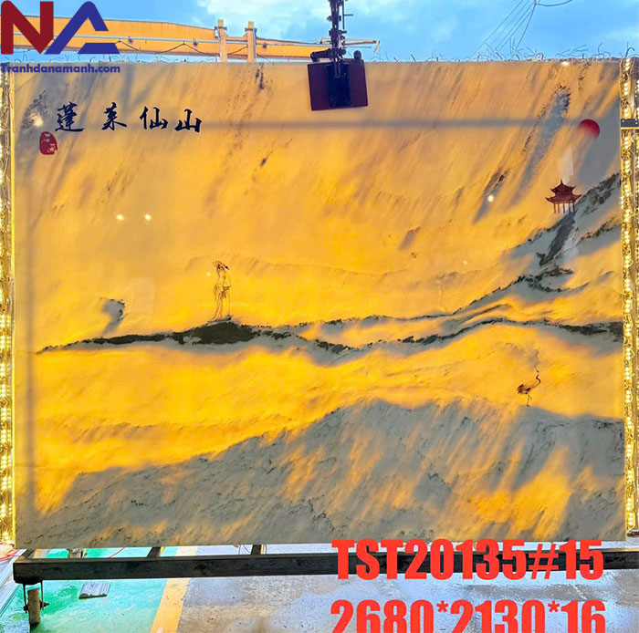 Tranh đá sơn thủy tự nhiên STVT-008 | dáng ngang