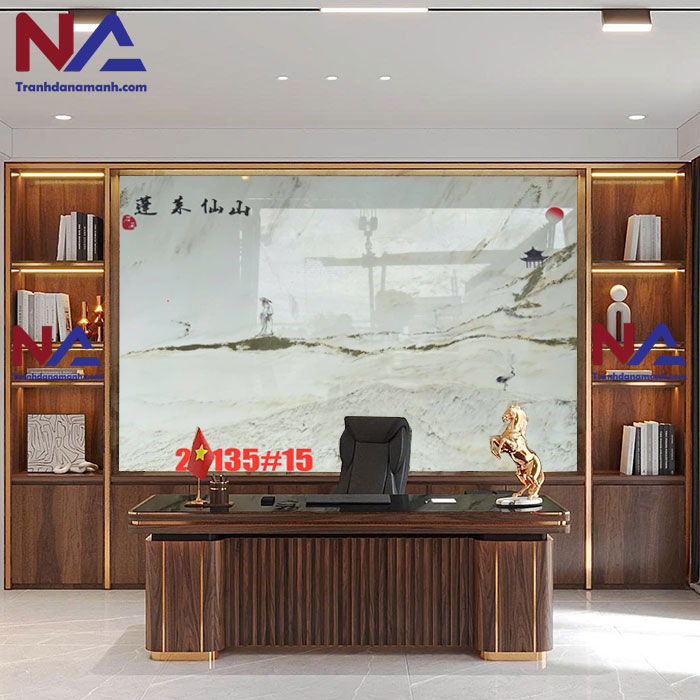 Tranh đá sơn thủy tự nhiên STVT-008 | dáng ngang