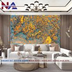 Tranh đá hoa đào, hoa mai xuyên sáng NA-TC21 | dáng ngang