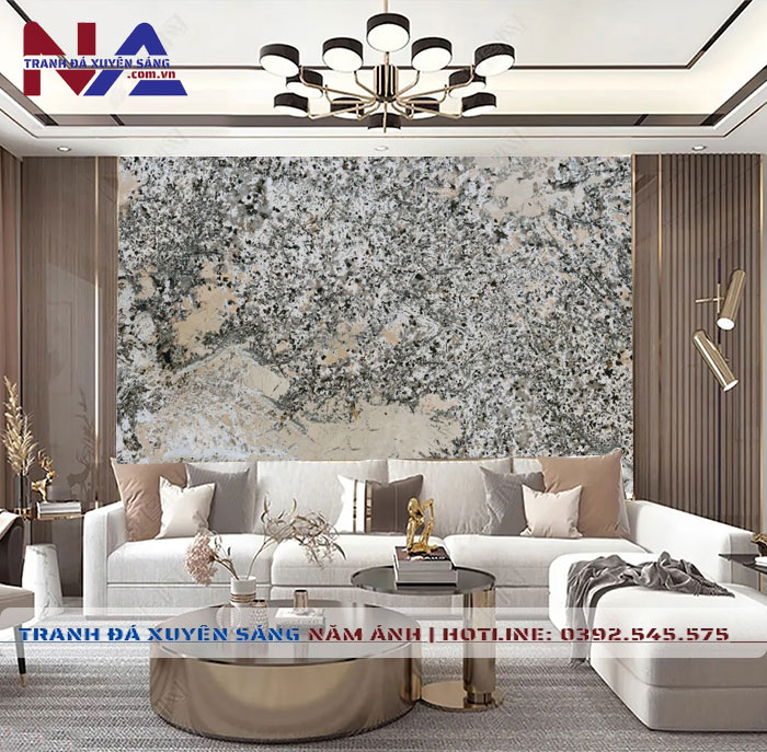 Tranh đá hoa đào, hoa mai xuyên sáng NA-TC21 | dáng ngang