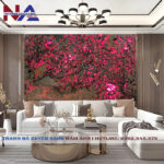 Tranh đá hoa đào, hoa mai xuyên sáng NA-TC21 | dáng ngang