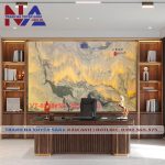 Tranh đá sơn thủy xuyên sáng ST-VT02 | Dáng ngang
