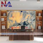 Tranh đá sơn thủy xuyên sáng tự nhiên ST-VT06A