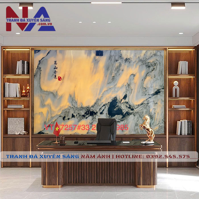 Tranh đá sơn thủy xuyên sáng tự nhiên ST-VT06A