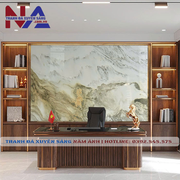 Tranh đá sơn thủy xuyên sáng tự nhiên ST-VT08