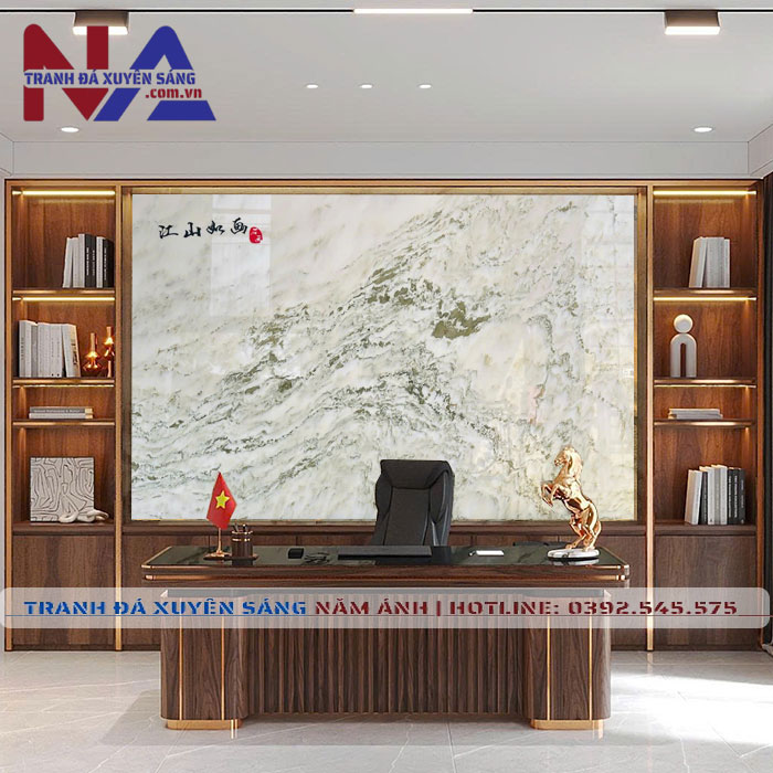 Tranh đá sơn thủy xuyên sáng tự nhiên ST-VT09