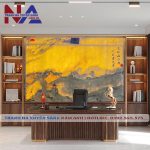 Tranh đá sơn thủy xuyên sáng ST-VT04 | dáng ngang