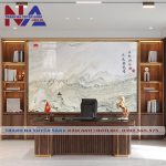 Tranh đá sơn thủy xuyên sáng ST-VT04 | dáng ngang