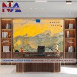 Tranh đá sơn thủy xuyên sáng ST-VT04 | dáng ngang