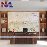 Tranh đá sơn thủy xuyên sáng ST-VT04 | dáng ngang