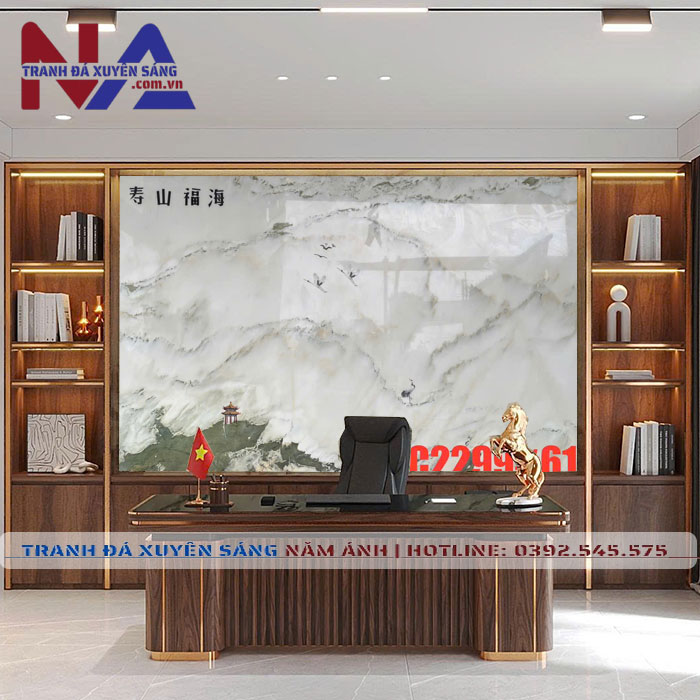 Tranh đá sơn thủy xuyên sáng tự nhiên ST-VT05