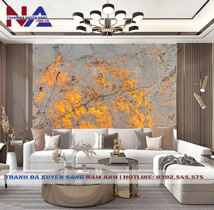 Tranh đá thạch anh xuyên sáng NA-TC19 | dáng ngang