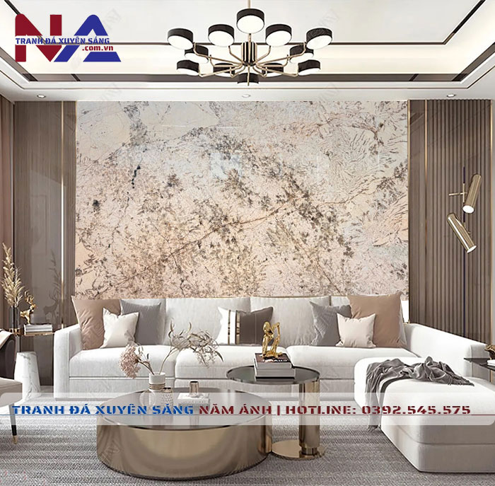 Tranh đá thạch anh xuyên sáng NA-TC19 | dáng ngang