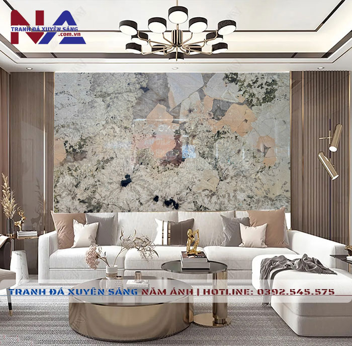 Tranh đá thạch anh xuyên sáng NA-TC10 | dáng ngang