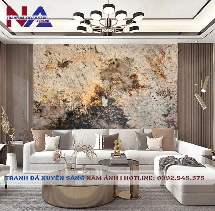 Tranh đá thạch anh xuyên sáng NA-TC11 | dáng ngang