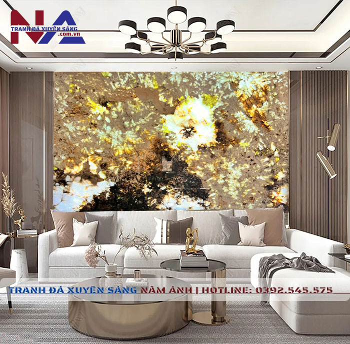 Tranh đá thạch anh xuyên sáng NA-TC11 | dáng ngang