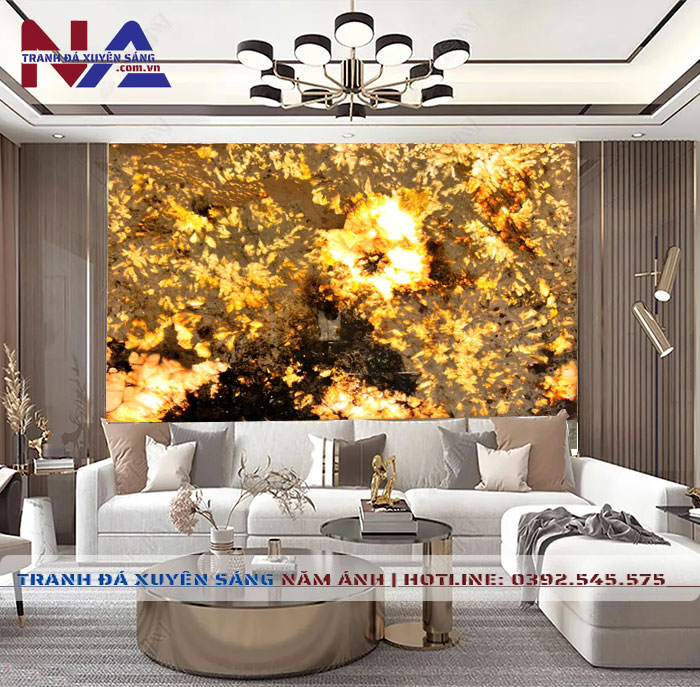 Tranh đá thạch anh xuyên sáng NA-TC11 | dáng ngang