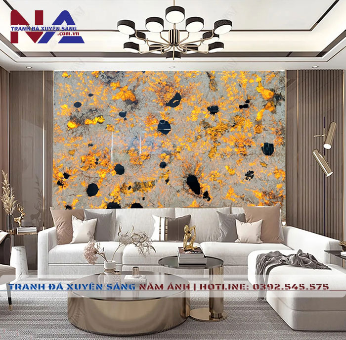 Tranh đá thạch anh xuyên sáng NA-TC20 | dáng ngang