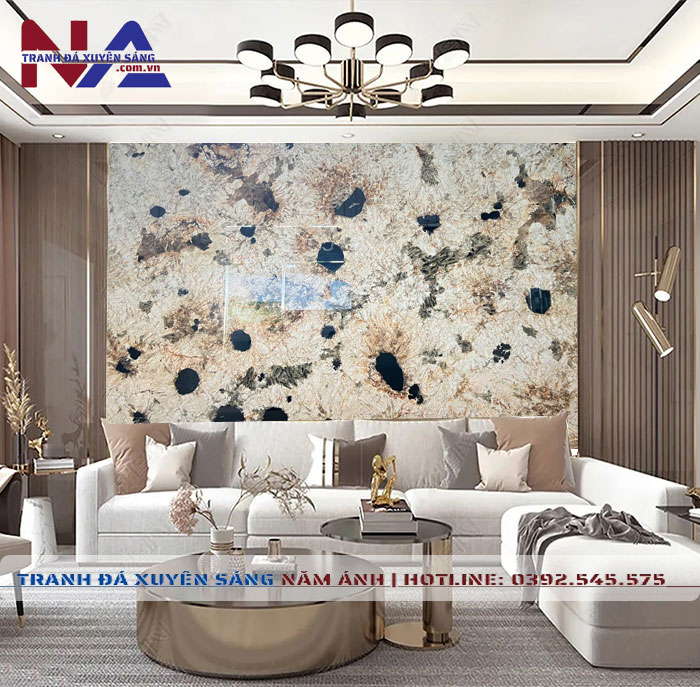 Tranh đá thạch anh xuyên sáng NA-TC20 | dáng ngang