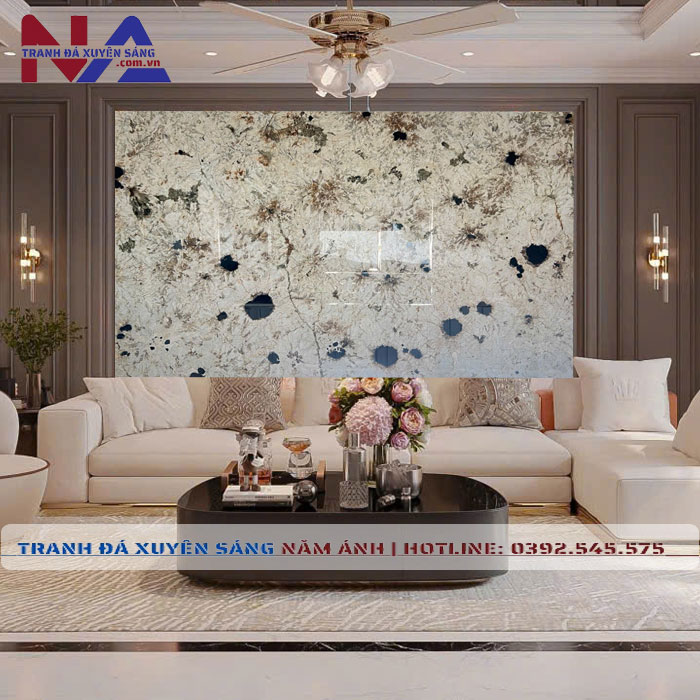 Tranh đá thạch anh xuyên sáng NA-TC06 | dáng ngang