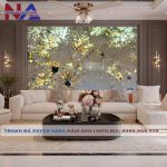 Tranh đá thạch anh xuyên sáng NA-TC05 | dáng ngang