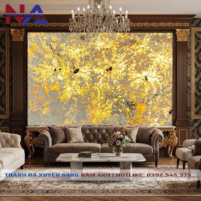 Tranh đá thạch anh xuyên sáng NA-TC08 | dáng ngang