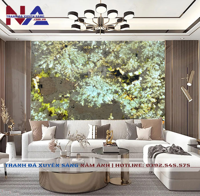 Tranh đá thạch anh xuyên sáng NA-TC18 | dáng ngang