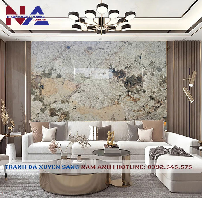 Tranh đá thạch anh xuyên sáng NA-TC18 | dáng ngang
