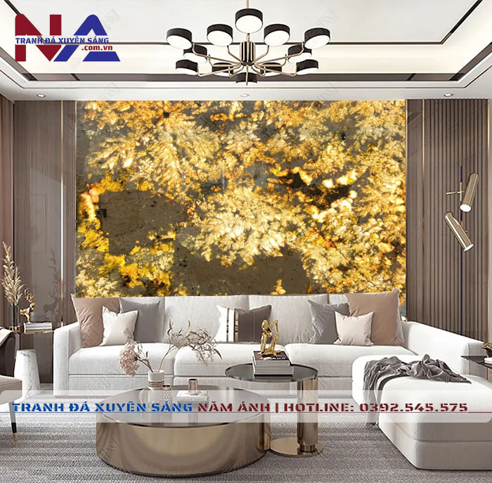 Tranh đá thạch anh xuyên sáng NA-TC18 | dáng ngang