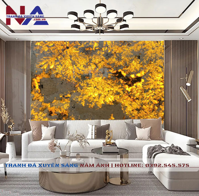 Tranh đá thạch anh xuyên sáng NA-TC18 | dáng ngang