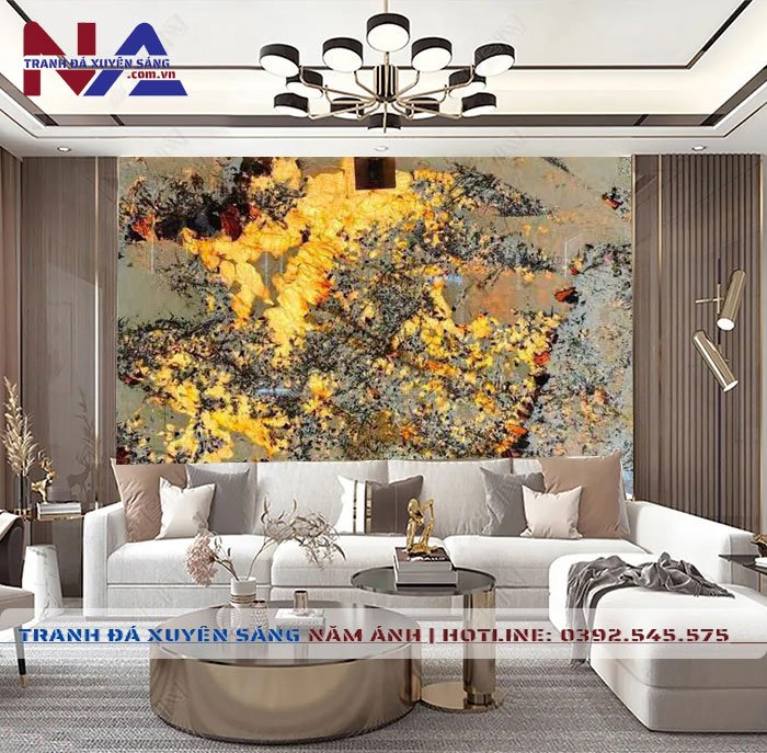 Tranh đá thạch anh xuyên sáng NA-VT04 | dáng ngang