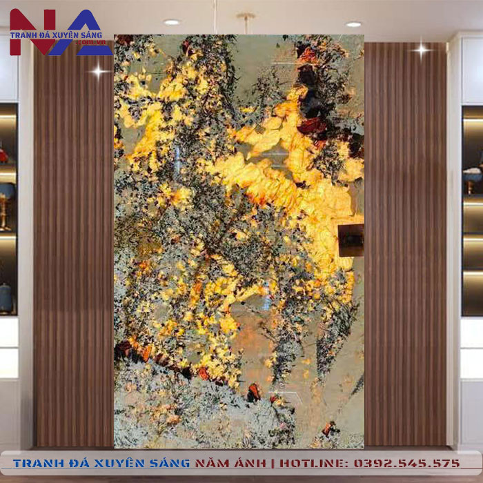 Tranh đá thạch anh xuyên sáng NA-VT04 | dáng ngang