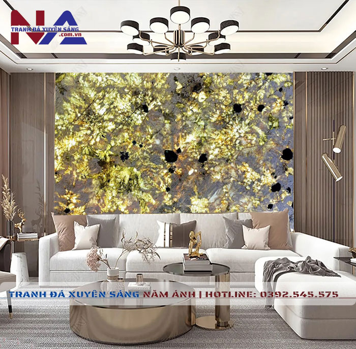 Tranh đá thạch anh xuyên sáng NA-VT05 | dáng ngang